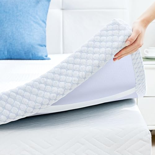 SINWEEK 2 Inch Twin Cooling Memory Foam Mattress Topper with Cover