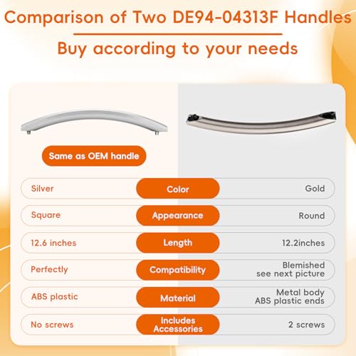 Microwave Door Handle Replacement - 12.6 Inch Silver ABS Handle