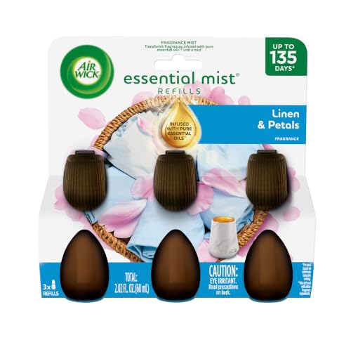 Essential Oil Mist Air Freshener Refill Pack, Linen & Petals - 3 Count
