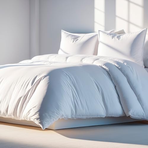 Queen Duvet Cover Set - Soft Microfiber Bedding with Zipper, White