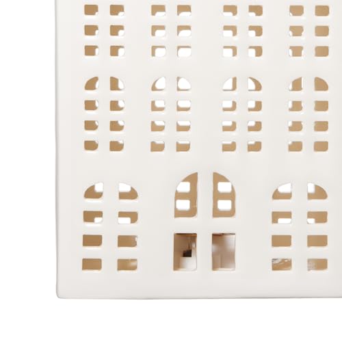 Light-Up White Ceramic Christmas Village House - LED Tabletop Decor
