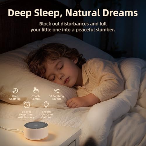 White Noise Sound Machine with 8-Color Night Light & 30 Soothing Sounds