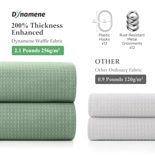 Dynamene Waffle Shower Curtain 72x72 Sage Green Heavy Duty