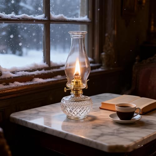 Clear Glass Oil Lamp Chimney Replacement - 3-Inch Fitter x 8-Inch Globe