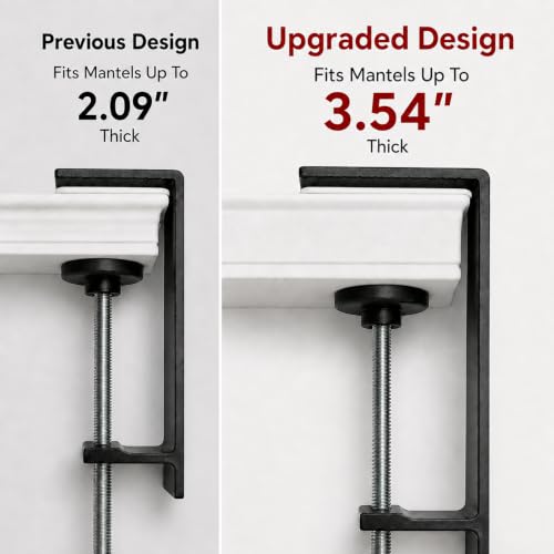 Adjustable Christmas Stocking Holders for Mantle - 4 Pack Black Metal Hooks