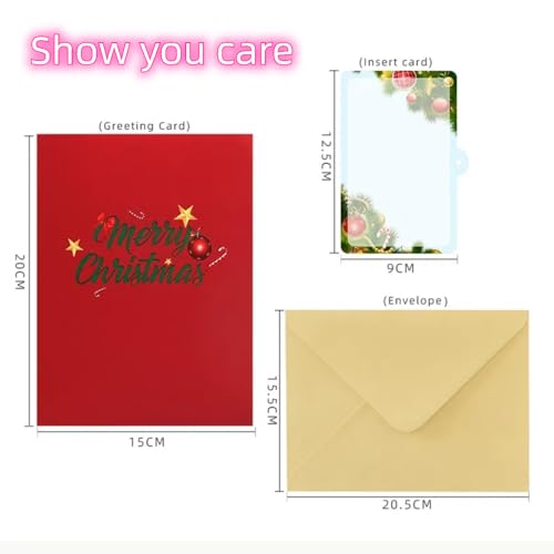 Steelhill Pinecones Card Pop Up Christmas Cards with Envelope – Merry Xmas Gift for Mom Wife Boyfriend (Pinecones Card)