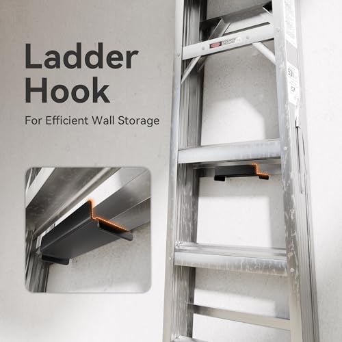Heavy Duty Wall Mount Ladder Hooks 2 Pack for Garage Storage