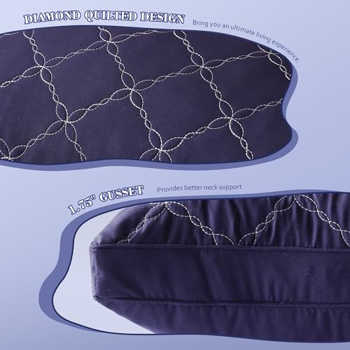 Memory Foam Body Pillow 20x54 Inch for Side Sleepers - Navy Blue