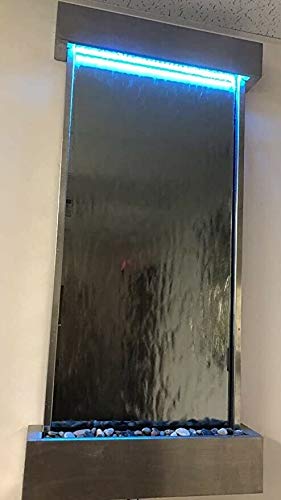 46" x 24" Stainless Steel Wall Waterfall Fountain with Remote Color Lights