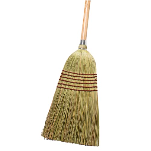 Heavy Duty Handmade Corn Broom with Wood Handle - 56" Indoor Outdoor