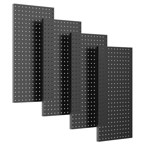 4 Pcs Metal Pegboard Wall Panels for Garage Tool Storage System
