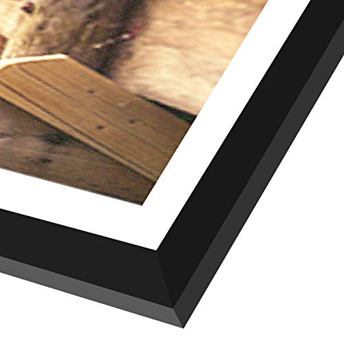 8x24 Collage Picture Frame with Mat for Five 4x6 Photos - Black Wall Frame