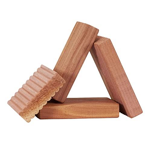 4-Piece Natural Eastern Red Cedar Blocks for Closet and Drawer Storage
