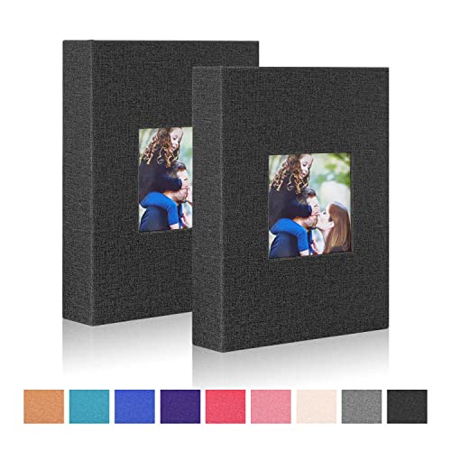 4x6 Linen Photo Album 2-Pack, 200 Pockets Total, Vertical Picture Storage