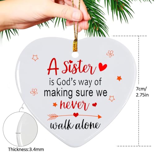 Sister Christmas Ornament 2026 - Sister Ornaments for Christmas Tree - JUNQIU US
