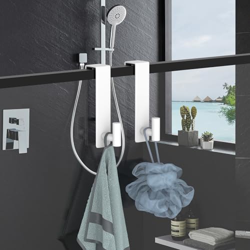 2-Pack Over-the-Door Hooks, Rustproof Stainless Steel Door Hangers, White