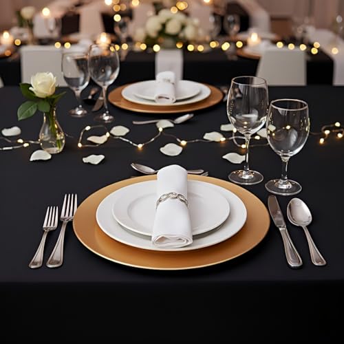 90x132 Inch Rectangle Tablecloth, Wrinkle-Resistant Polyester Table Cover