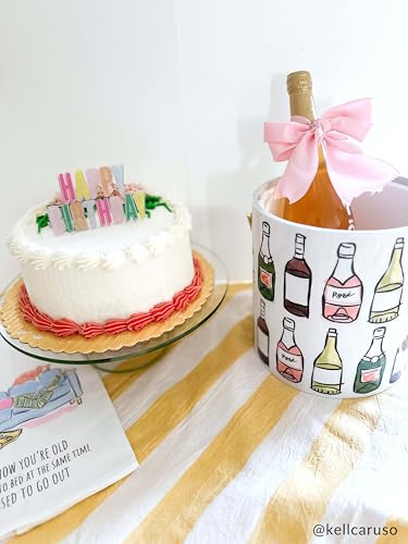 Mud Pie Vinyl Ice Bucket Set with Tongs - 8 Inch Home Bar Accessory