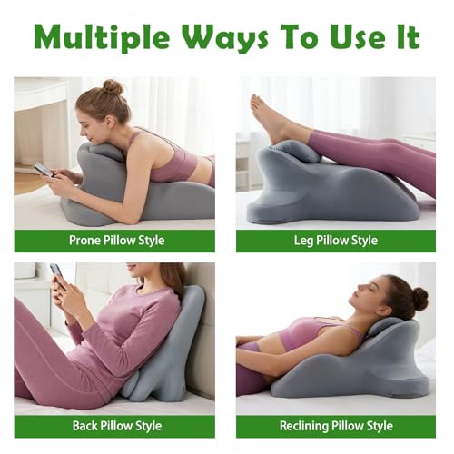Ergonomic Foam Wedge Pillow with 27° Angled Support for Neck and Waist