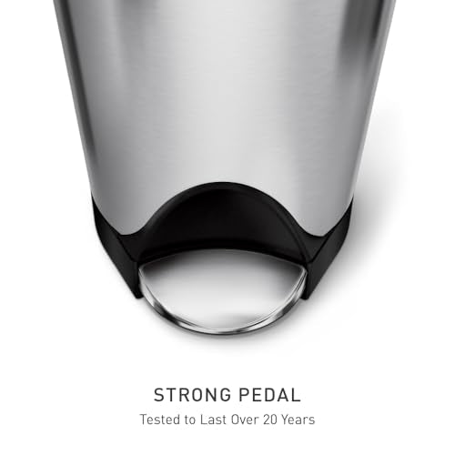 45 Liter Brushed Stainless Steel Butterfly Lid Kitchen Step Trash Can