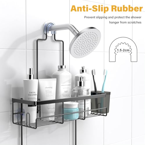 Hanging Shower Caddy Over Showerhead - Rustproof No Drill 2-Tier Organizer