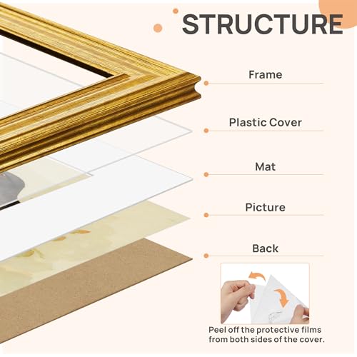 Vintage Gold 5x7 Picture Frame for Tabletop & Wall Display (Fits 4x6)