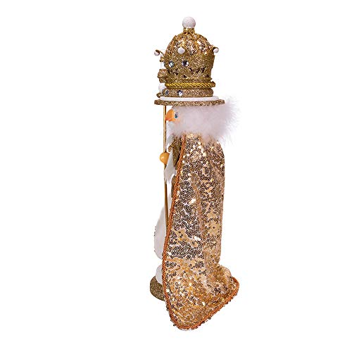 17.5-Inch Gold King Nutcracker - Holiday Decor, Whimsical Christmas Figure