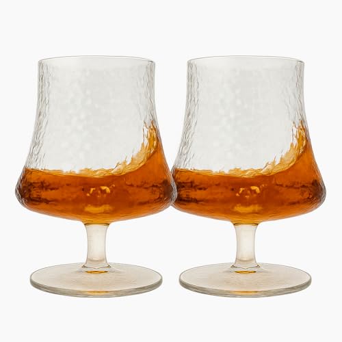 Bec's Designs Premium Brandy Snifter Glasses Set - 8oz Heavy-Base Stemware for Cognac & Whiskey
