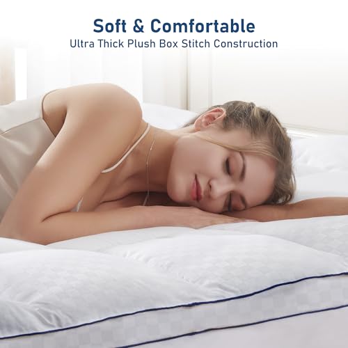 Extra Thick Queen Mattress Topper with Cooling Plush Pillowtop