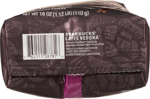 Starbucks Whole Bean Coffee - Caffè Verona Dark Roast, 100% Arabica, 18 oz Bag (Pack of 2)