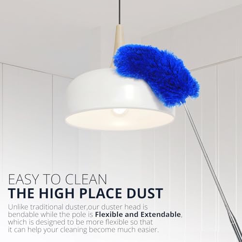 Extendable Microfiber Duster with Bendable Head for High Ceilings & Fans