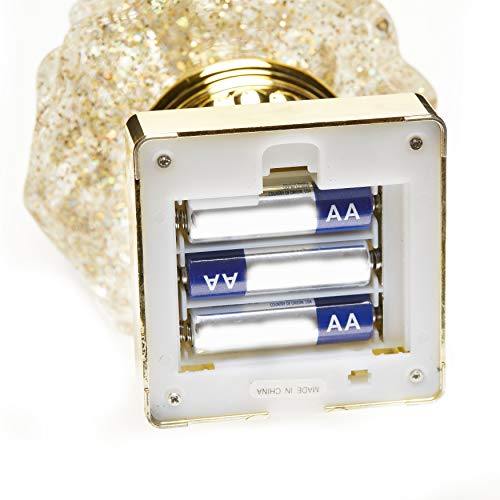 Light Up Christmas Tree Snow Globe - Gold Glitter, 15.25" Holiday Decor