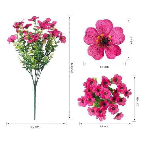 UV-Resistant Artificial Daisy Flowers with Eucalyptus Leaves - 12 Bundles