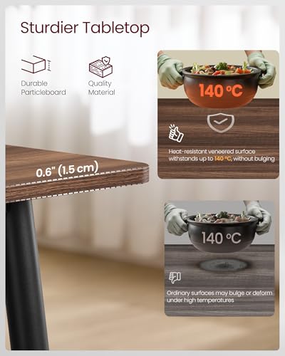 55.1" Modern Dining Table for 4-6 People - Heat-Resistant Walnut Table