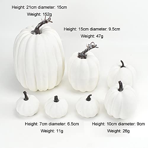 7-Piece Artificial Pumpkin Set for Fall Decoration - Foam