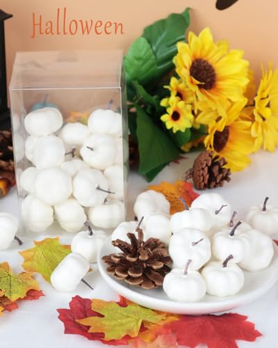 40-Piece Mini Artificial Foam Pumpkins for Fall and Halloween Decor