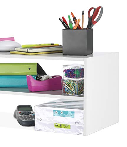 Stackable 2-Shelf Storage Organizer, 31-Inch Extra Wide Shoe Rack, White
