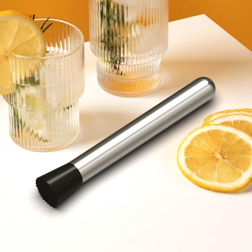 Ohtomber 8-Inch Stainless Steel Cocktail Muddler for Drinks & Bar Tools