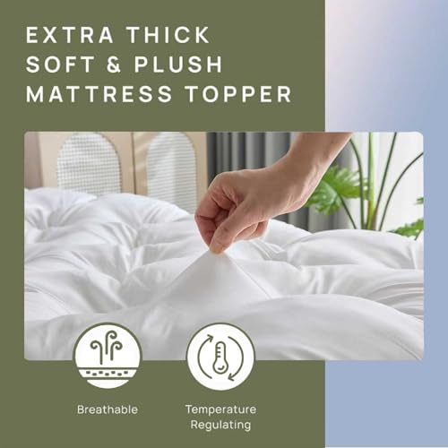 SHOUREN 5 Inch Queen Gel Memory Foam Mattress Topper for Back Pain Relief