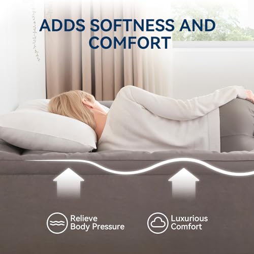 BDEUS 5 Inch Queen Memory Foam Mattress Topper with Cooling Gel & Pillow Top