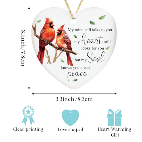 Sympathy Memorial Christmas Ornament - My Mind Still Talks to You Cardinal Gift