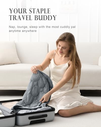 Weighted Lap Blanket 7 lbs, 24"x29" Crystal Velvet Portable Throw for Travel