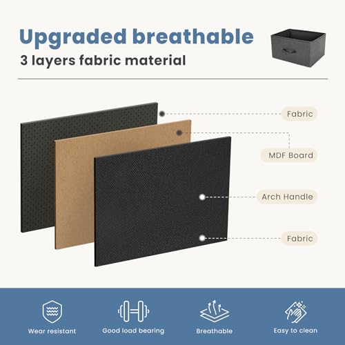 2-Drawer Nightstand with Fabric Storage Drawers, 20-Inch Tall End Table