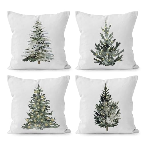Liosei 18x18 Inch Christmas Decorative Throw Pillow Covers Set of 4
