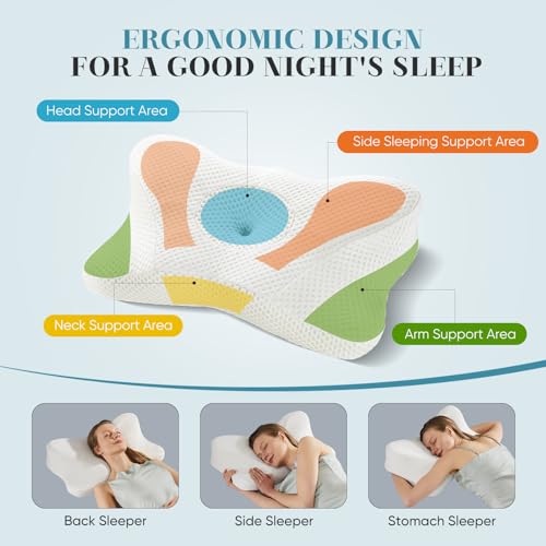 Ergonomic Memory Foam Cervical Pillow - Cooling Neck Support for Side Sleepers
