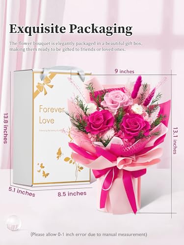 Handcrafted Preserved Real Rose Bouquet - Long-Lasting Floral Gift