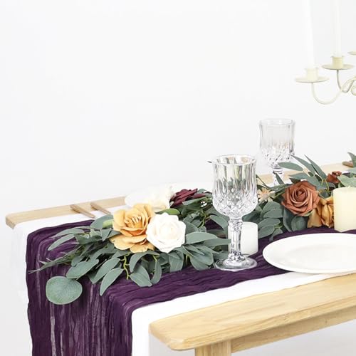 FUHSY Purple Cheesecloth Table Runner 10 Pack FT Long Gauze Cheese