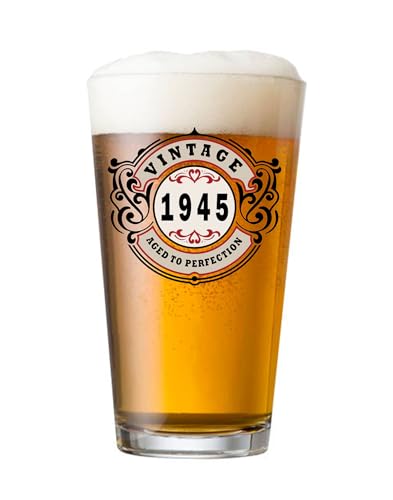 1945 Vintage 16oz Beer Glass - 81st Birthday Gift for Men