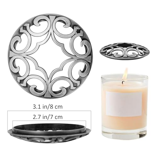 Metal Candle Topper Lids for Jar Candles - Burn Evenly Covers (2-Pack)
