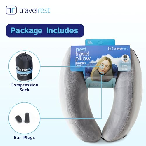 Memory Foam Travel Neck Pillow - Ergonomic Support for Long Flights